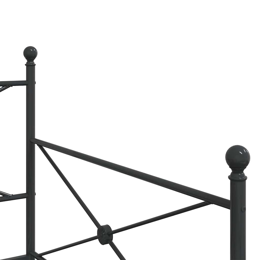 Daybed with Trundle without Mattress Black 100x200 cm Steel