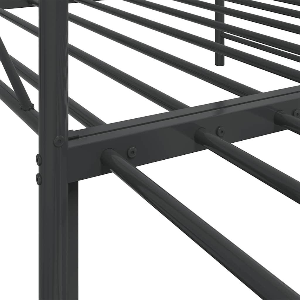 Daybed with Trundle without Mattress Black 100x200 cm Steel