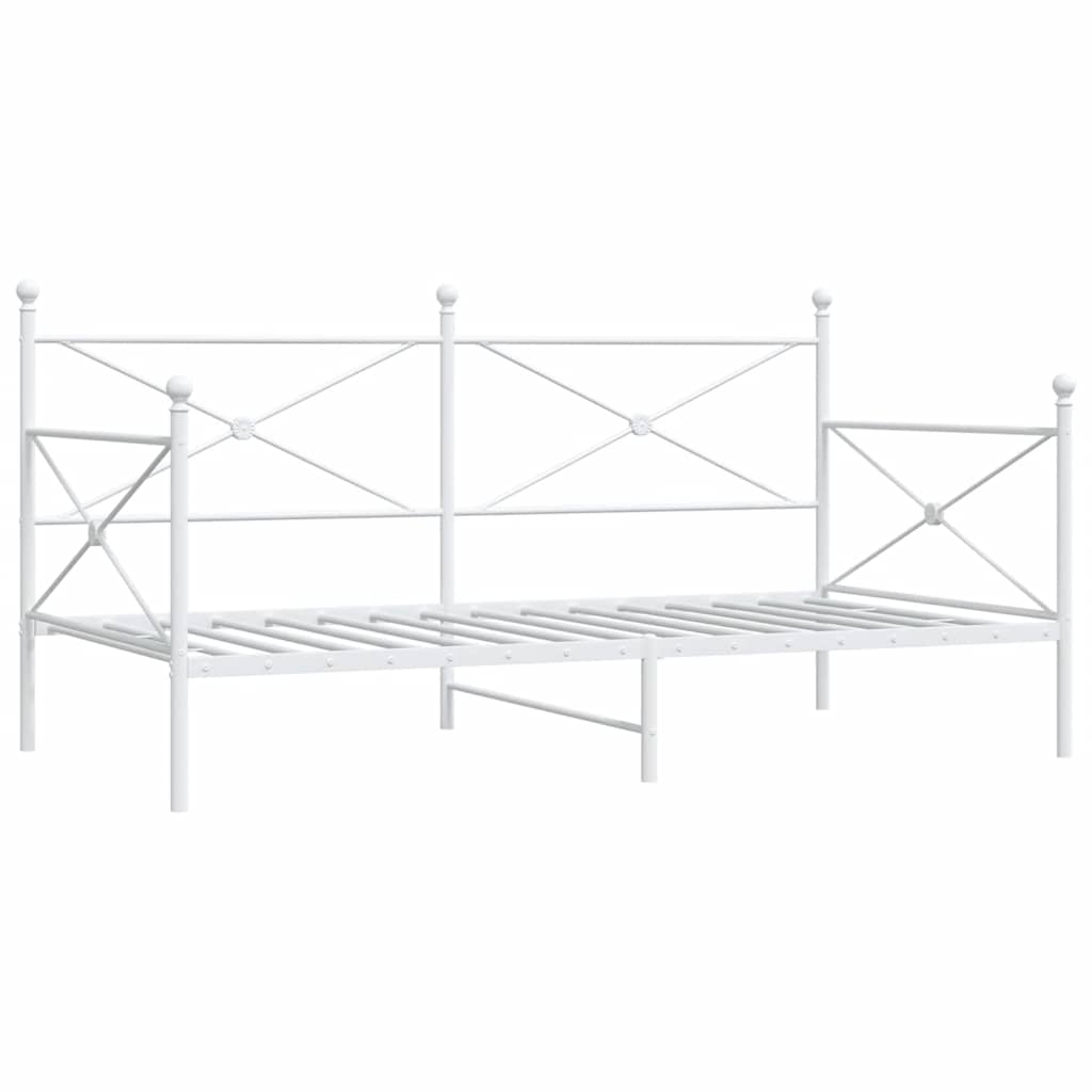 Day Bed without Mattress White 107x203 cm Steel