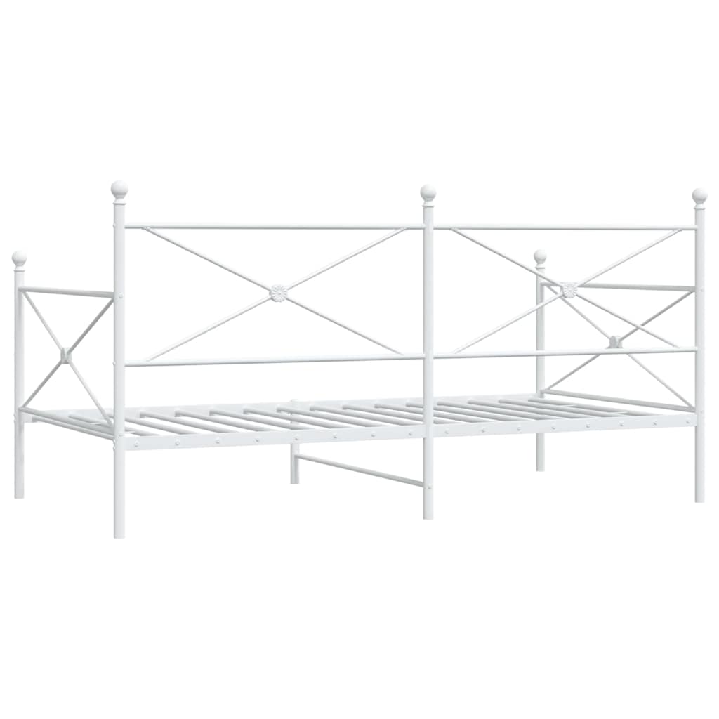 Day Bed without Mattress White 107x203 cm Steel