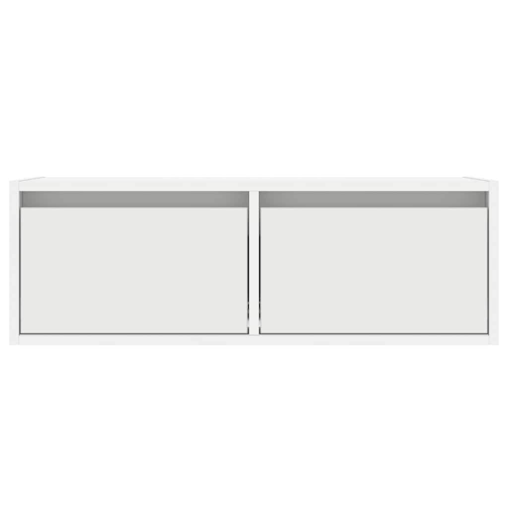 TV Cabinet with LED Lights White 75x35.5x25 cm
