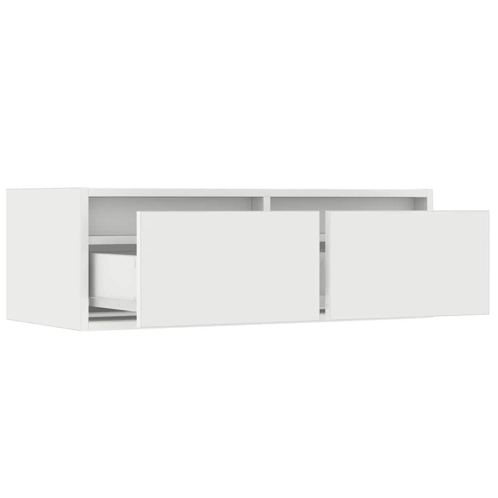 TV Cabinet with LED Lights White 75x35.5x25 cm