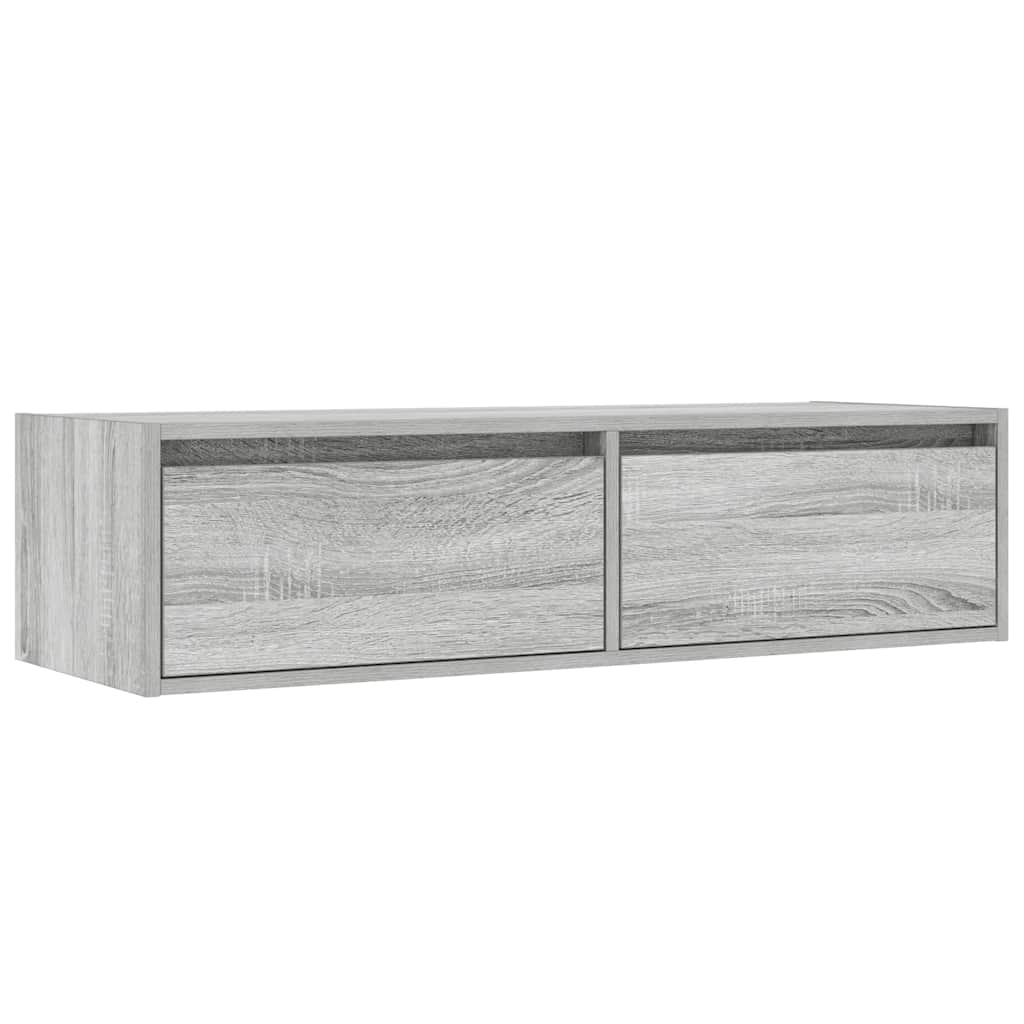 TV Cabinet with LED Lights Grey Sonoma 100X35.5x25 cm