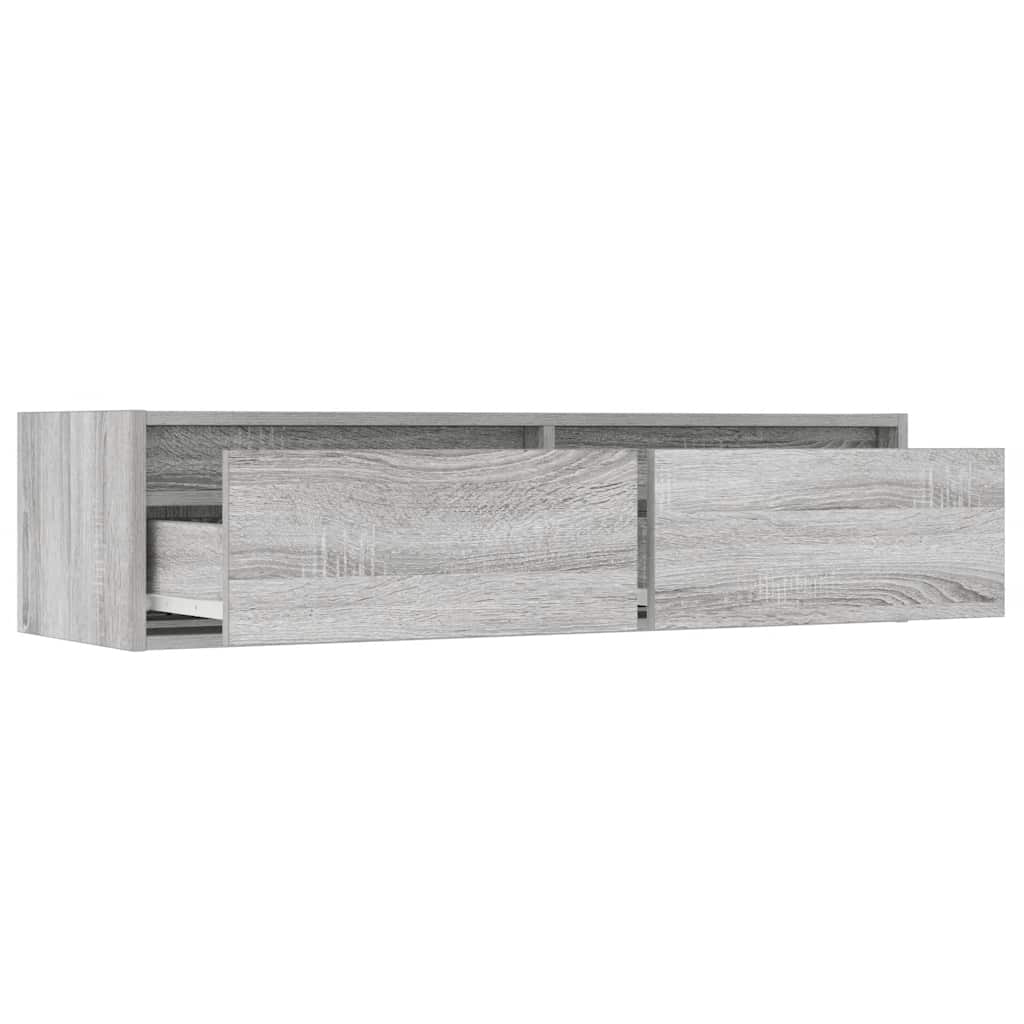 TV Cabinet with LED Lights Grey Sonoma 100X35.5x25 cm