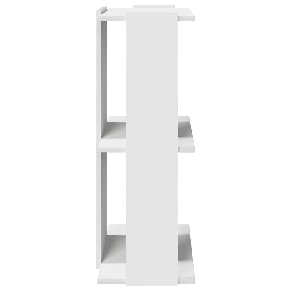 Bookcase 3-Tier White 60x30x80 cm Engineered Wood