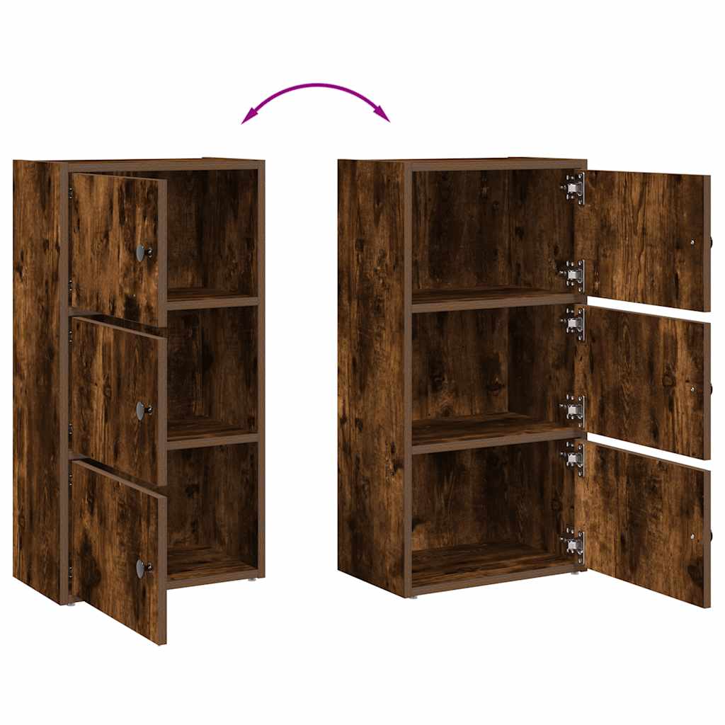 Bookcase Smoked Oak 40x24x77 cm Engineered Wood