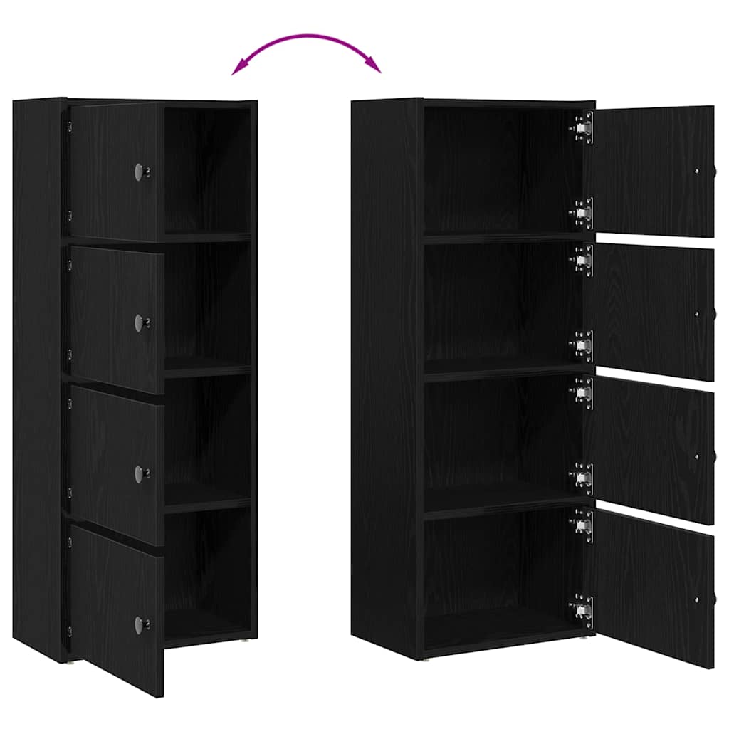 Bookcase Black Oak 40x24x102 cm Engineered Wood