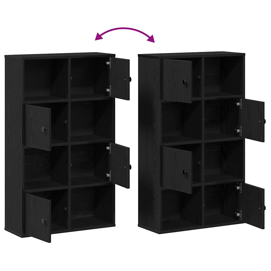 Bookcase Black Oak 60x24x101.5 cm Engineered Wood