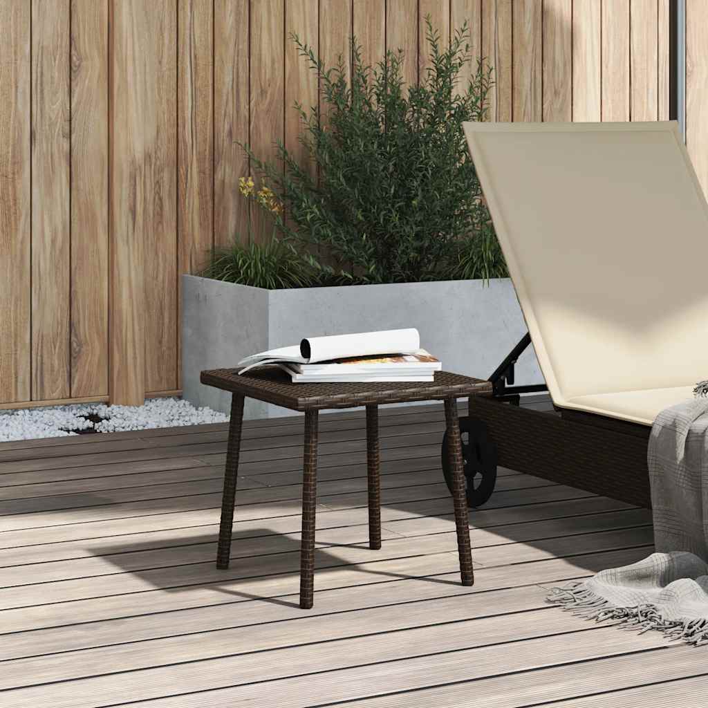 Garden Coffee Table Rectangular Brown 40x40x37 cm Poly Rattan