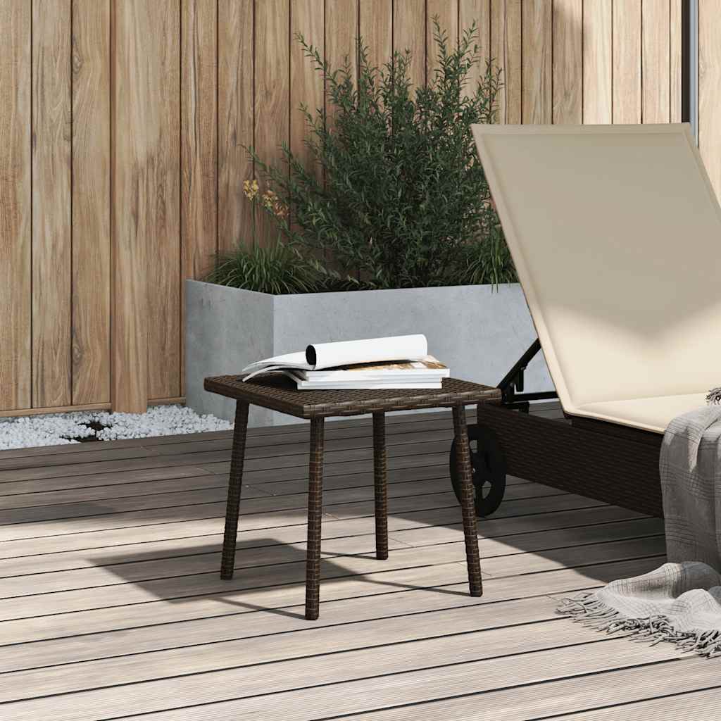 Garden Coffee Table Rectangular Brown 40x40x37 cm Poly Rattan