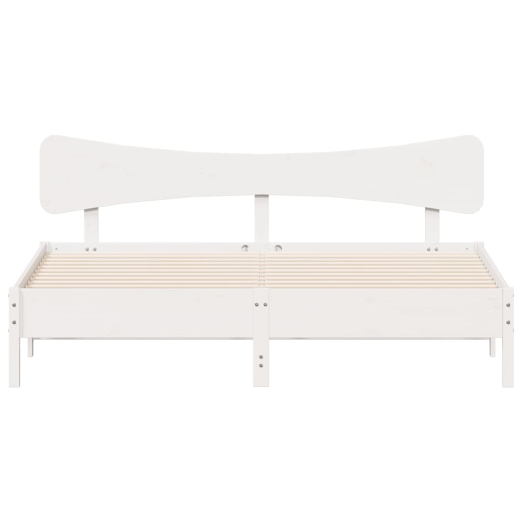 Bed Frame without Mattress White 180x200 cm Super King Solid Wood Pine