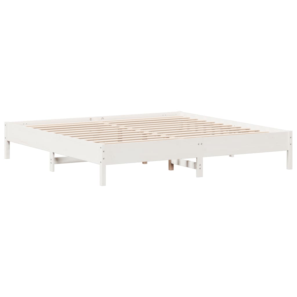 Bed Frame without Mattress White 180x200 cm Super King Solid Wood Pine