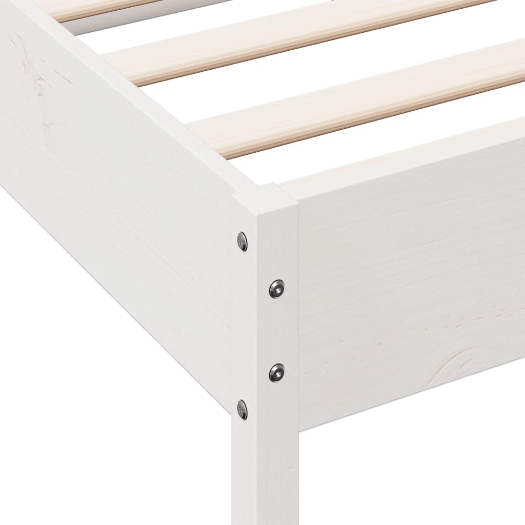 Bed Frame without Mattress White 180x200 cm Super King Solid Wood Pine