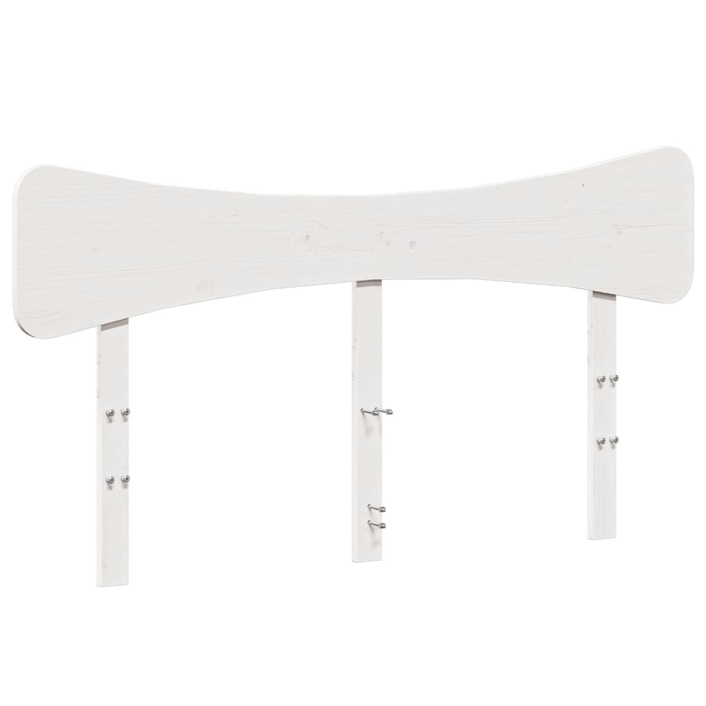 Bed Frame without Mattress White 135x190 cm Double Solid Wood Pine