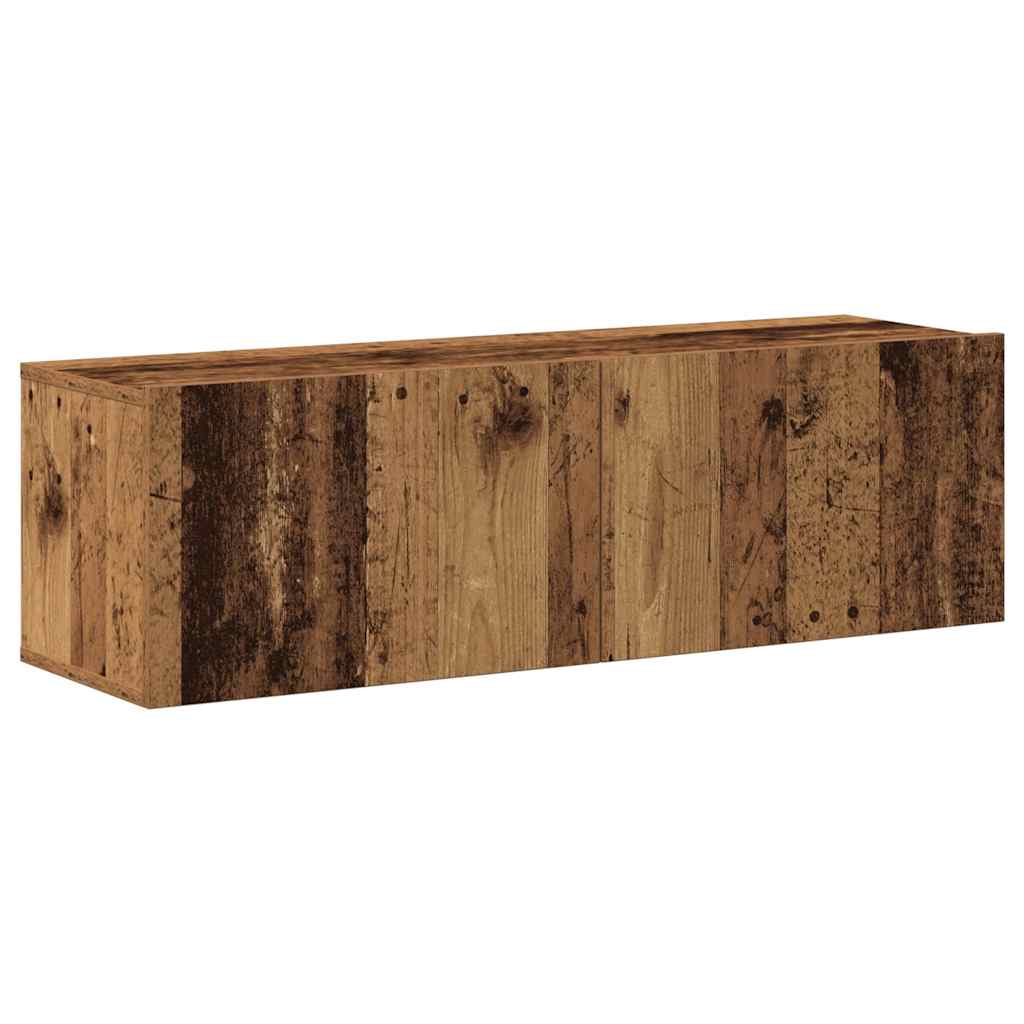 7 Piece TV Cabinet Set Wall-mounted Old Wood Engineered Wood