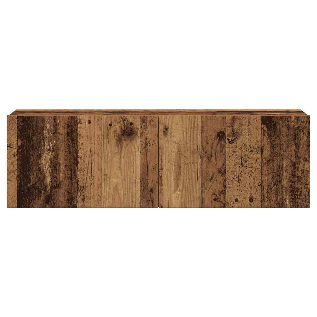 7 Piece TV Cabinet Set Wall-mounted Old Wood Engineered Wood