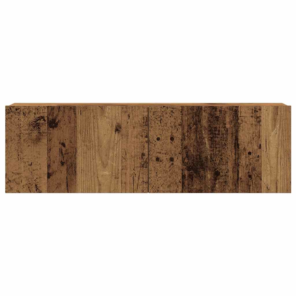 7 Piece TV Cabinet Set Wall-mounted Old Wood Engineered Wood
