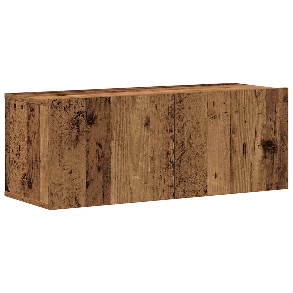 7 Piece TV Cabinet Set Wall-mounted Old Wood Engineered Wood