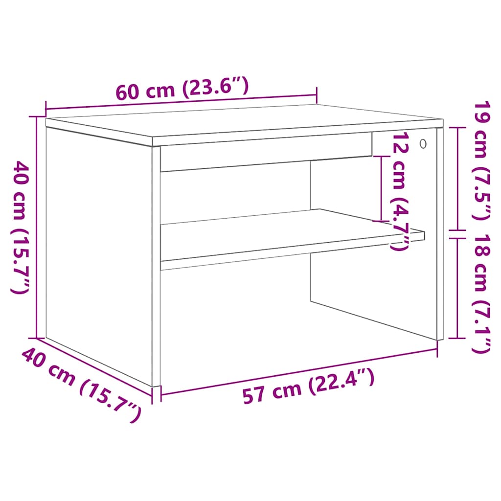 TV Cabinet Sonoma Oak 60x40x40 cm Engineered Wood
