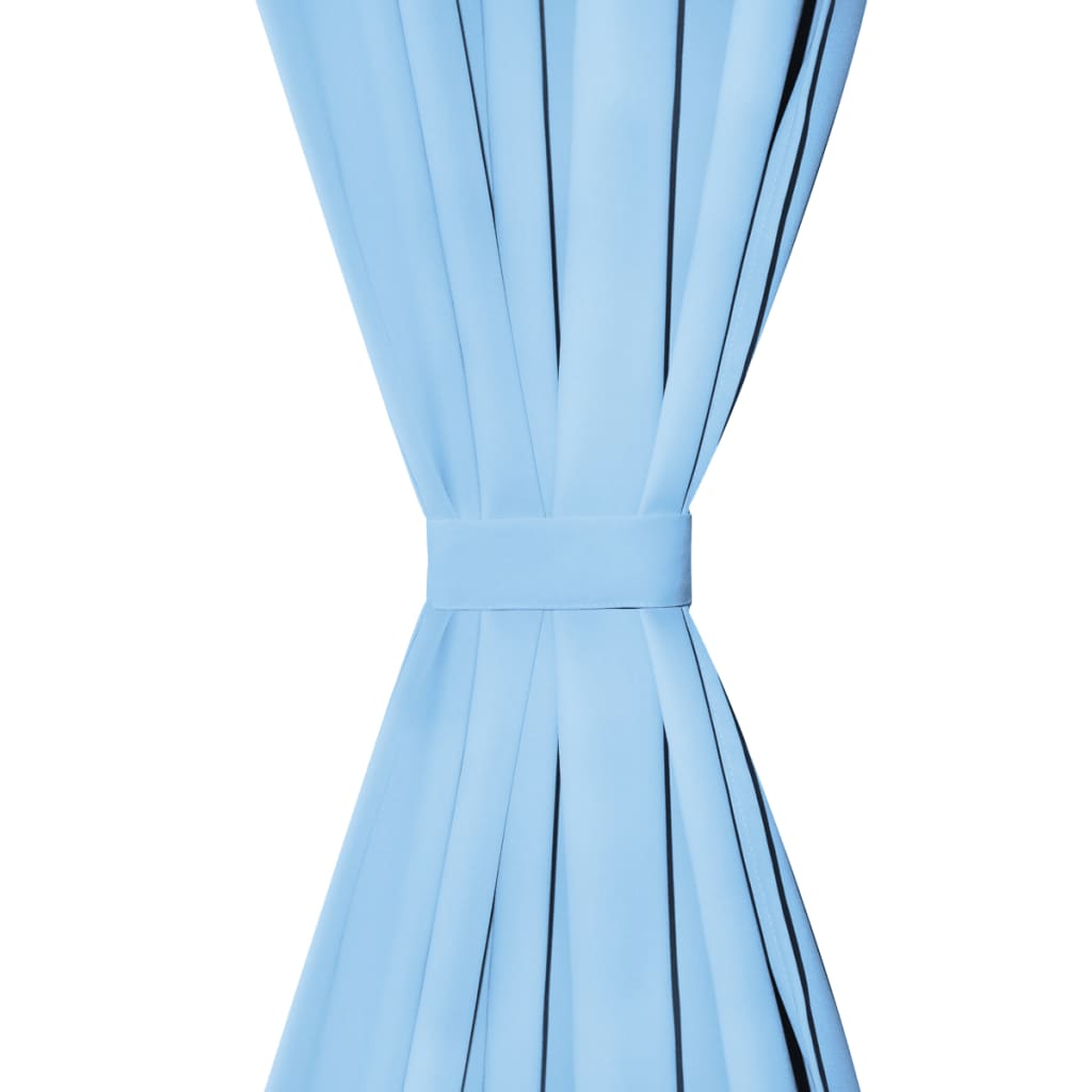 Blackout Curtains 2 pcs with Metal Eyelets 135x175 cm Turquoise