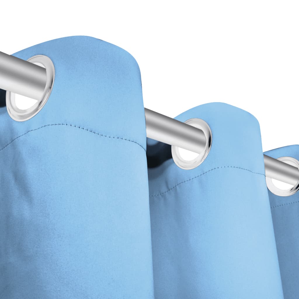 Blackout Curtains 2 pcs with Metal Eyelets 135x175 cm Turquoise