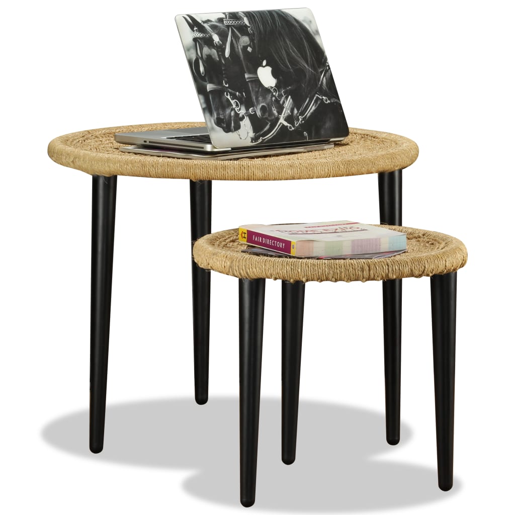 Coffee Table Set 2 Pieces Natural Jute