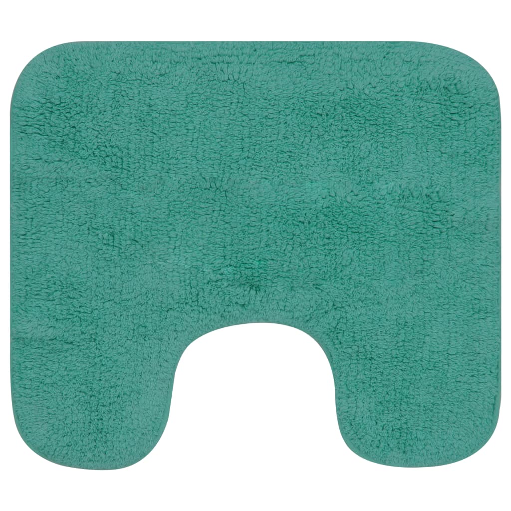 Bathroom Mat Set 3 Pieces Fabric Turquoise