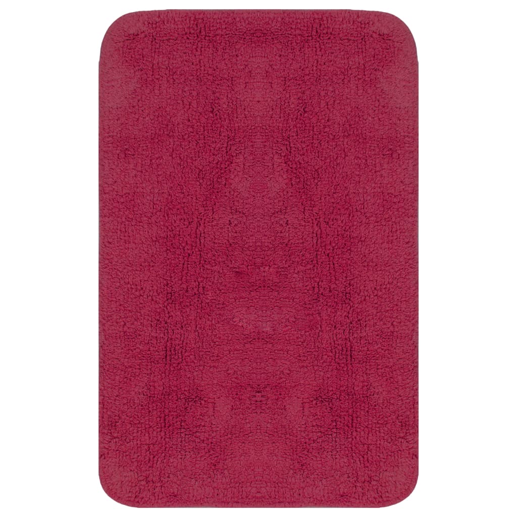 Bathroom Mat Set 2 Pieces Fabric Fuchsia