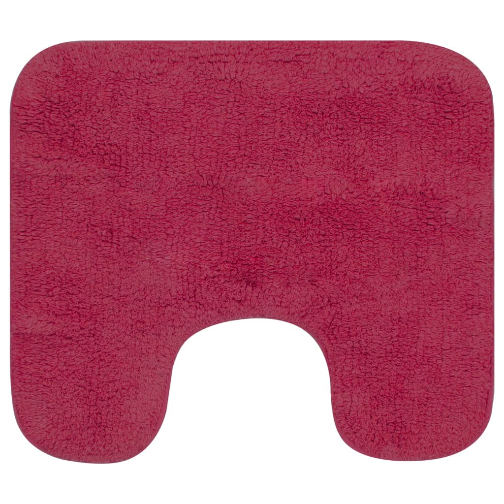Bathroom Mat Set 2 Pieces Fabric Fuchsia