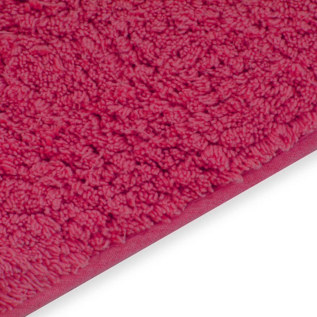 Bathroom Mat Set 2 Pieces Fabric Fuchsia