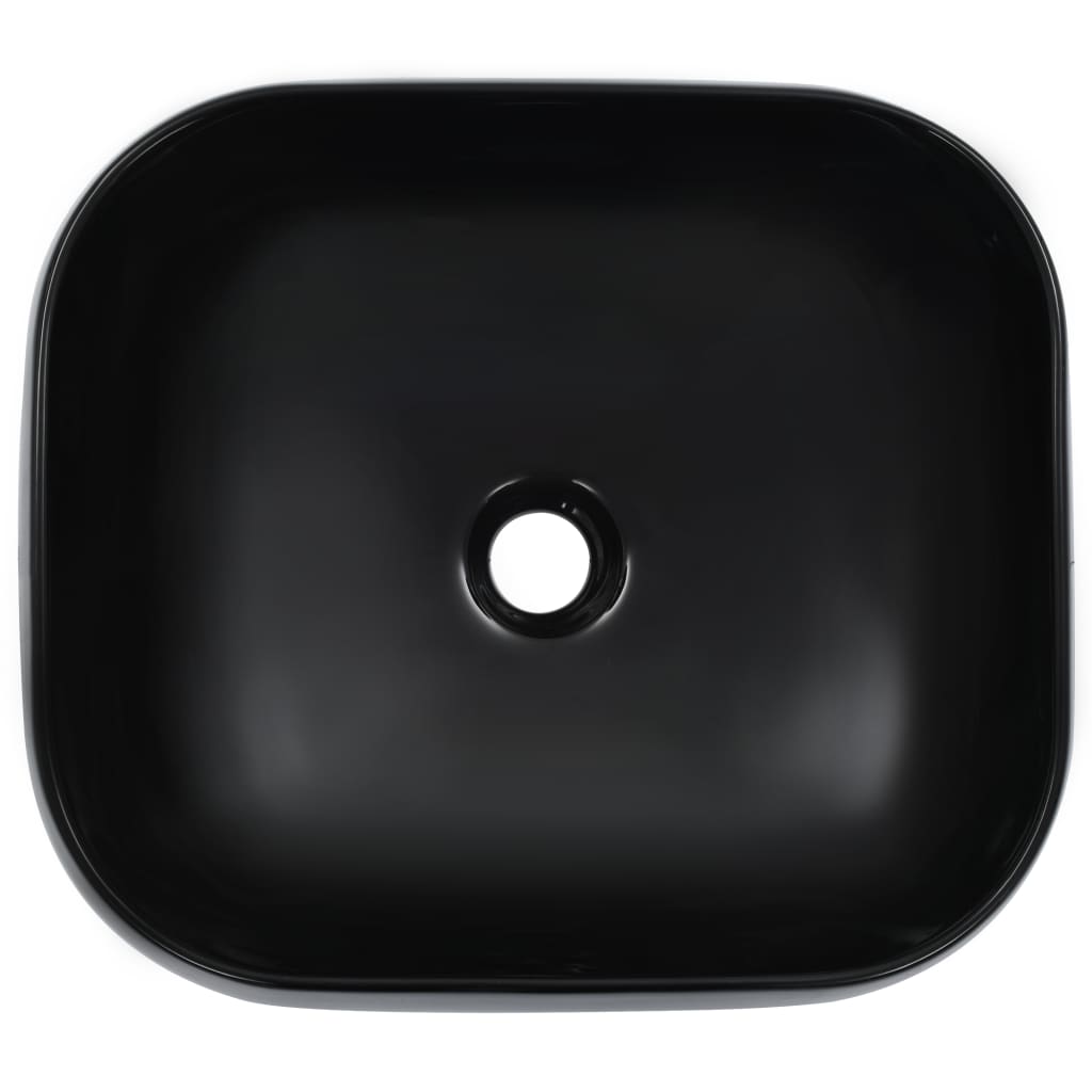 Wash Basin 44.5x39.5x14.5 cm Ceramic Black