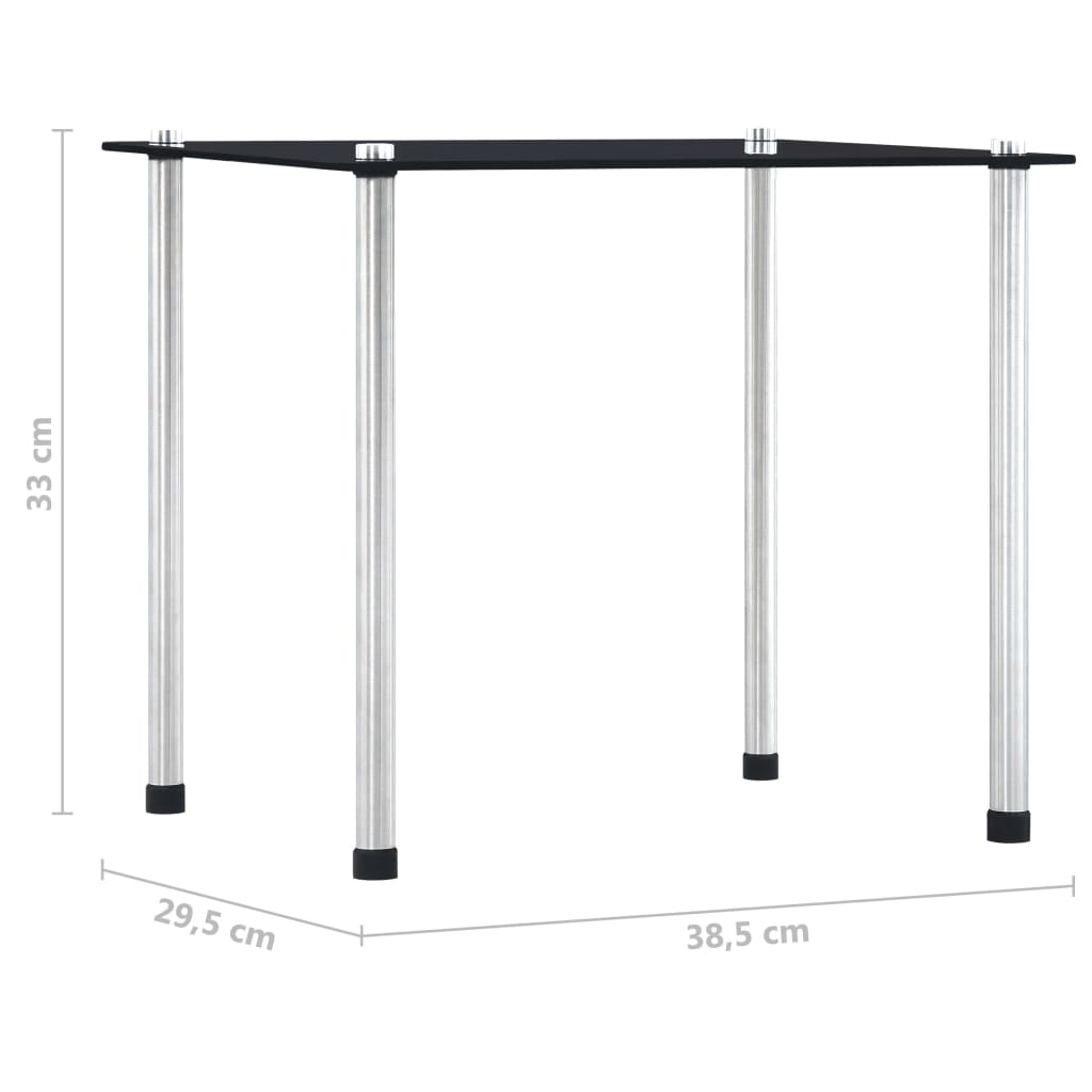 Nesting Tables 3 pcs Black Tempered Glass