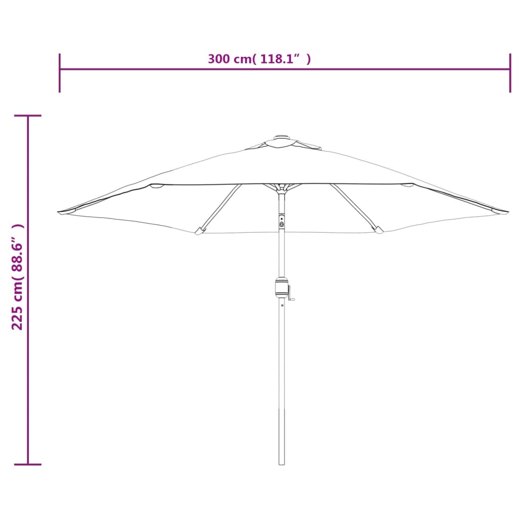 LED Cantilever Garden Parasol 3 m Sand White
