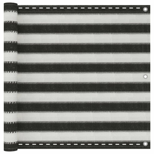 Balcony Screen HDPE 90x600 cm Anthracite and White