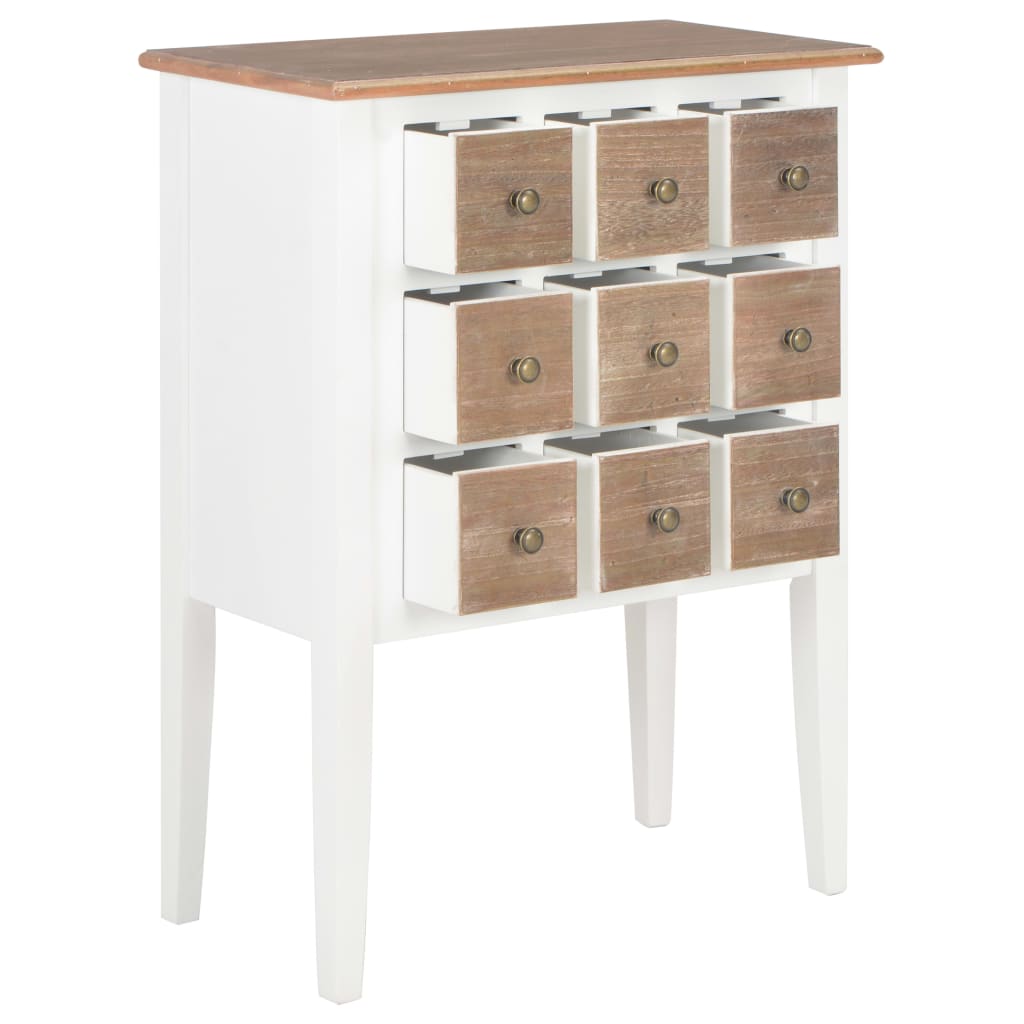 Sideboard White 54x30x80 cm Solid Wood