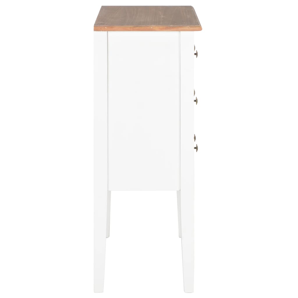 Sideboard White 54x30x80 cm Solid Wood