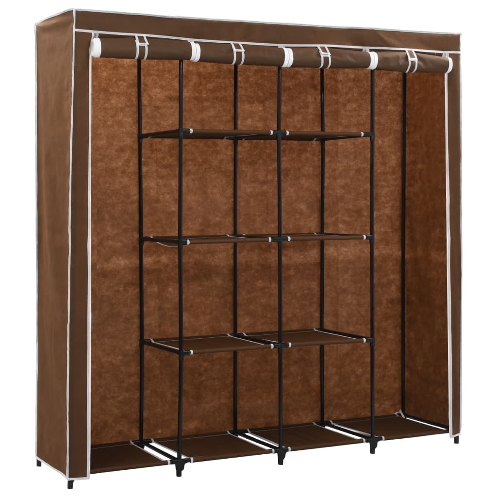 Wardrobe with 4 Compartments Brown 175x45x170 cm