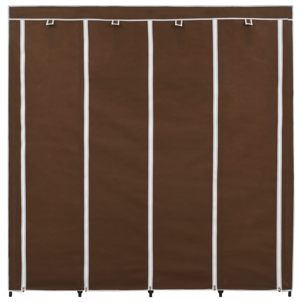 Wardrobe with 4 Compartments Brown 175x45x170 cm