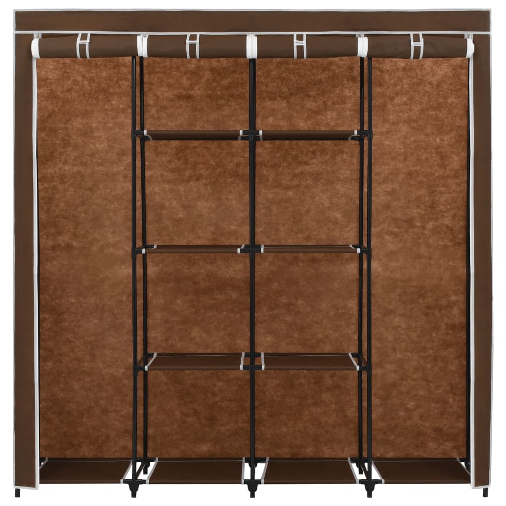 Wardrobe with 4 Compartments Brown 175x45x170 cm