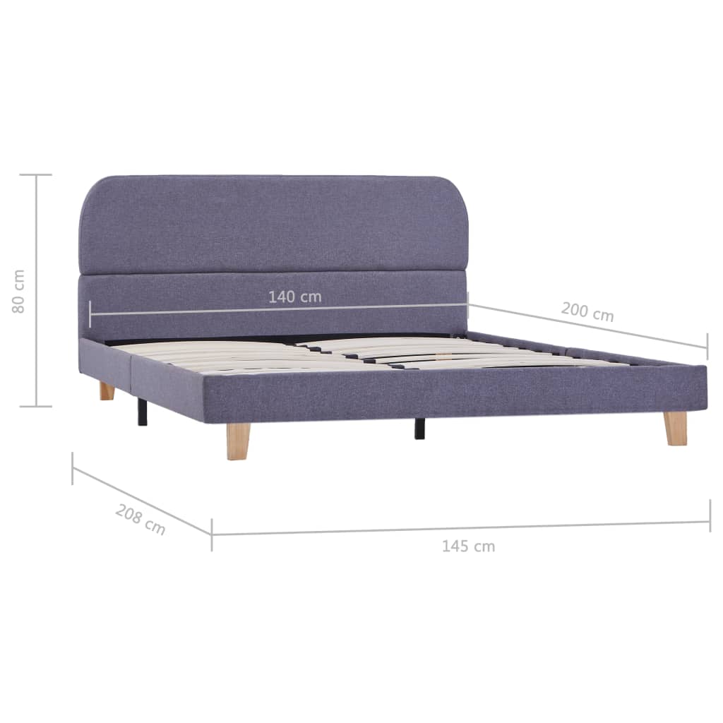 Bed Frame without Mattress Light Grey Fabric 135x190 cm Double