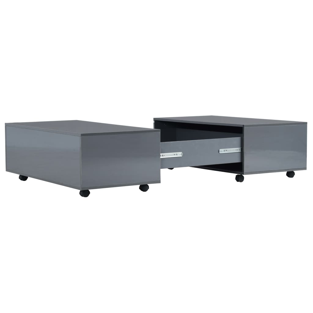 Coffee Table High Gloss Grey 100x100x35 cm