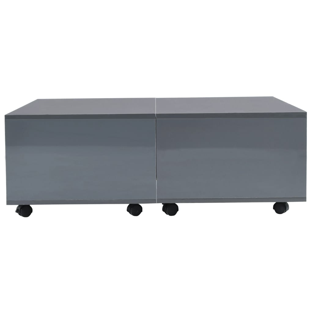 Coffee Table High Gloss Grey 100x100x35 cm