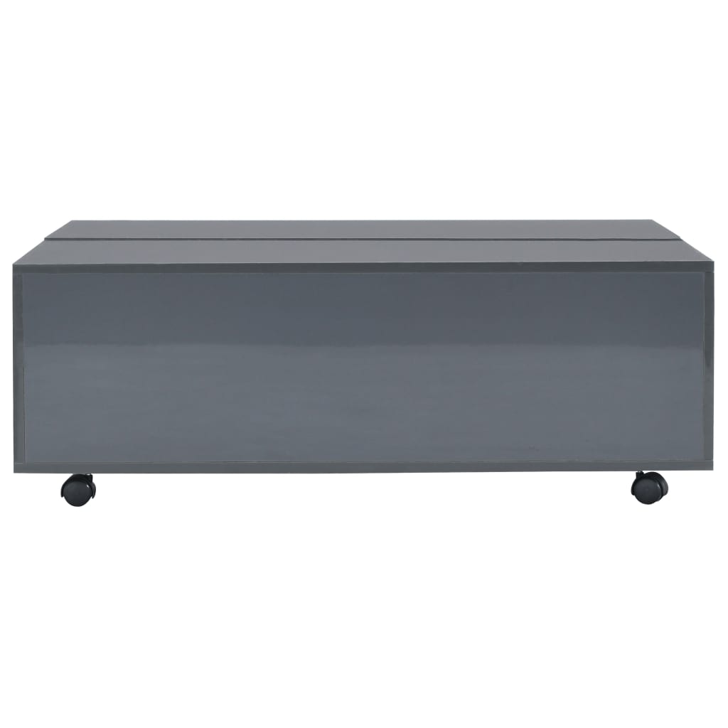 Coffee Table High Gloss Grey 100x100x35 cm