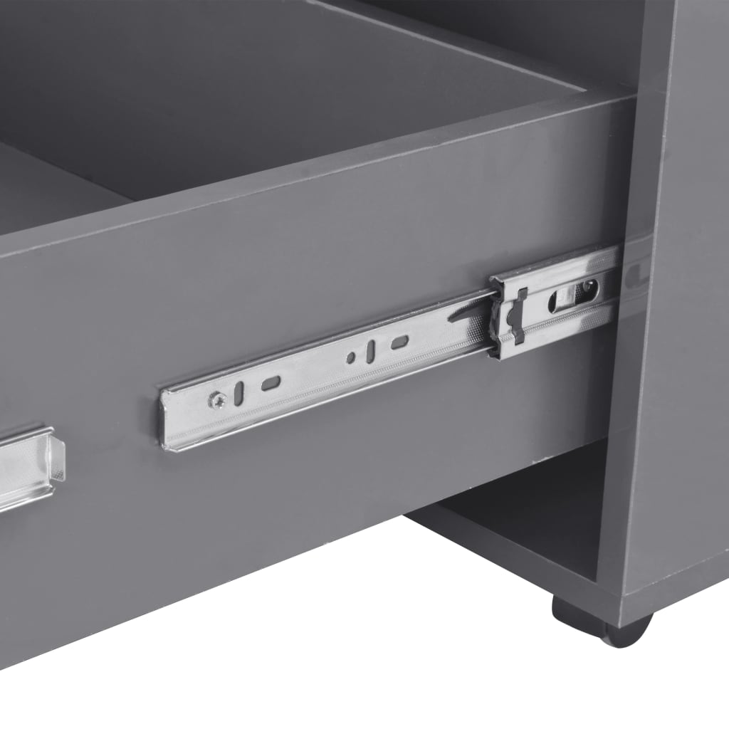 Coffee Table High Gloss Grey 100x100x35 cm