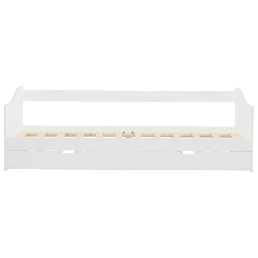 Pull-out Sofa Bed Frame without Mattress White Pinewood 90x200 cm
