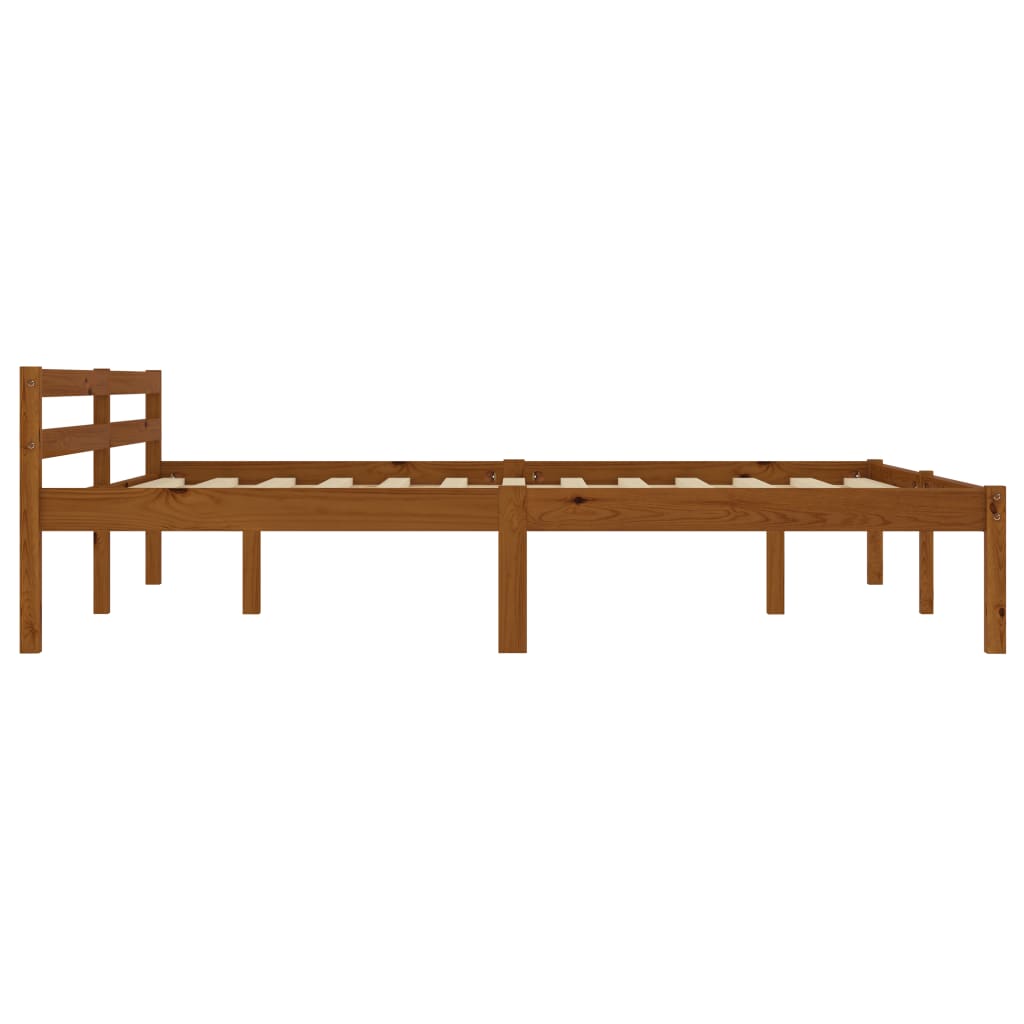 Bed Frame without Mattress Honey Brown Solid Pine Wood 160x200cm