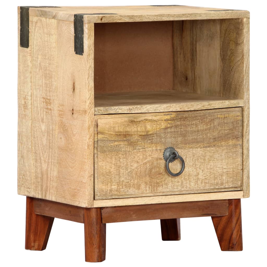 Bedside Cabinet 40x30x52 cm Solid Rough Mango Wood