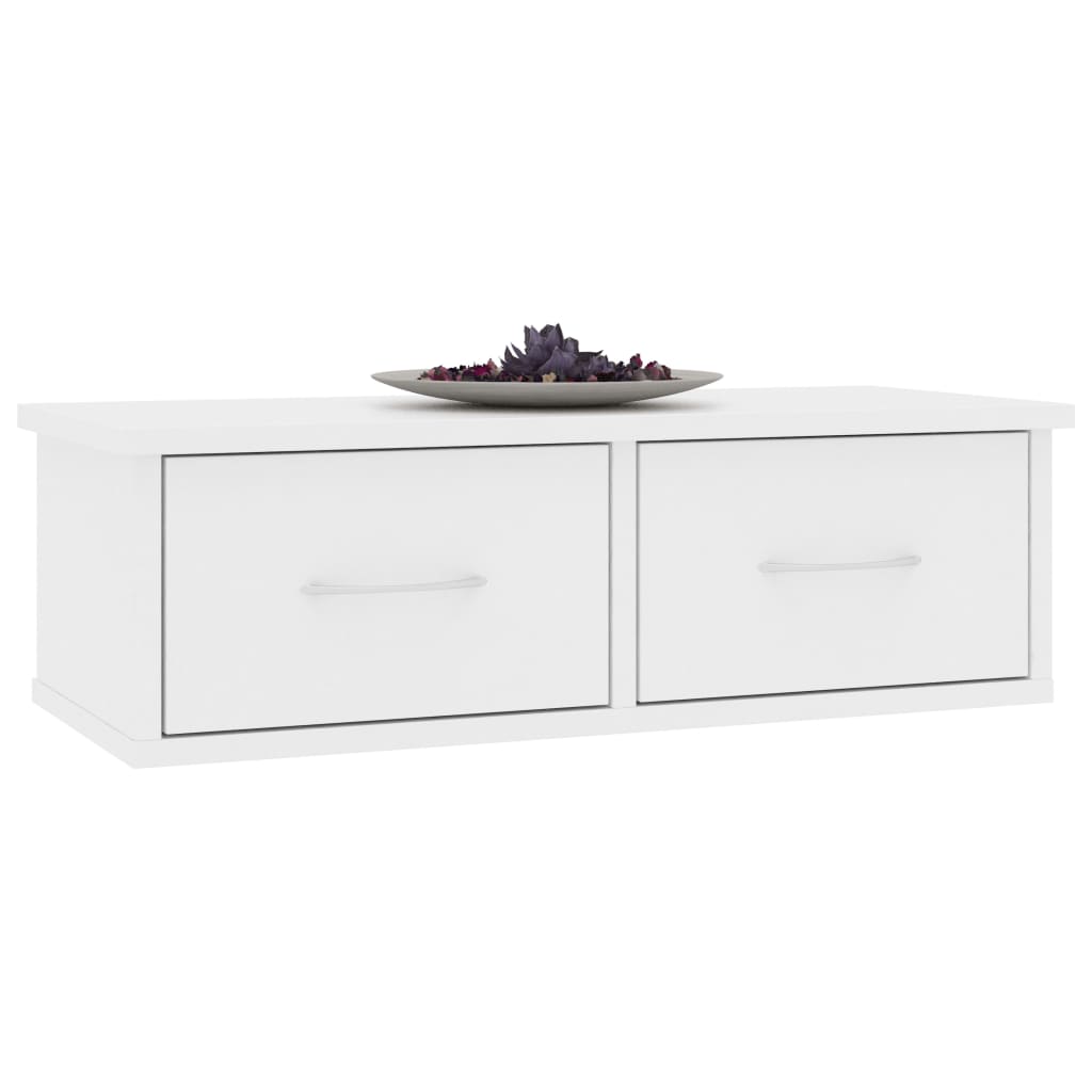 Wall-mounted Drawer Shelf White 60x26x18.5 cm Engineered Wood