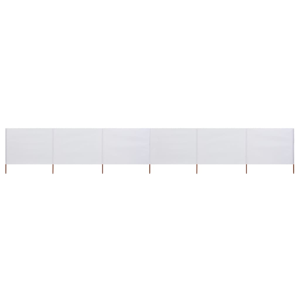 6-panel Wind Screen Fabric 800x120 cm Sand White