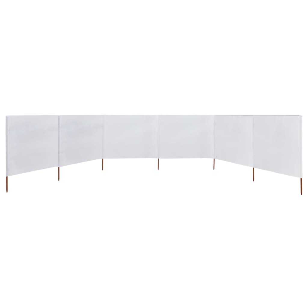 6-panel Wind Screen Fabric 800x120 cm Sand White